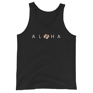 Aloha Spam Musubi White Letter Hawaii Travel Unisex Tank Top