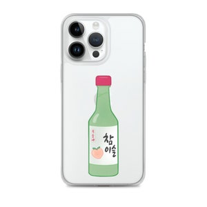 Korean Soju Peach Cute Clear Case for iPhone®