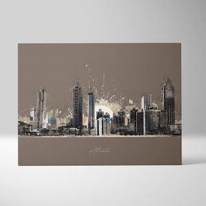 Atlanta Skyline Print, Colorful Building Prints, City Skyline Print, Print Download, Digital Art Print, Digital Download, Printable Wall Art