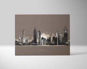 Atlanta Skyline Print, Colorful Building Prints, City Skyline Print, Print Download, Digital Art Print, Digital Download, Printable Wall Art