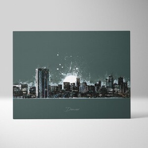Denver City Skyline, Art, Silhouette, Colorful Building Prints, City Skyline Print, Print Download, Digital Art Print, Printable Wall Art