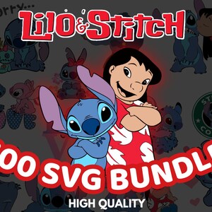 Lilo Stitch Svg, Lilo Stitch Bundle, Lilo Stitch Clipart, Svg Files For Cricut, Svg Png Digital Files, instant Download, Lilo Stitch Bundle