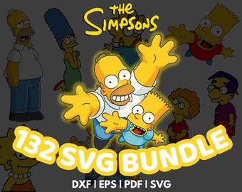 De Simpsons Svg, Simpsons bundel Svg, Simpsons Clipart, Svg-bestanden voor Cricut, Svg Png digitale bestanden, instant download, Simpsons Svg bundel