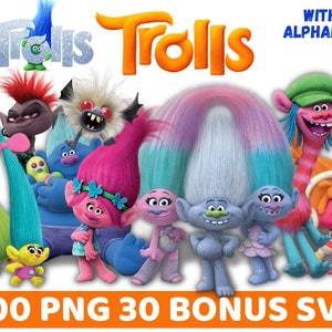 Trolls Png Transparent Backgrounds, Trolls Svg, Trolls Clipart Png, Trolls Bundle, Trolls All Characters High Quality Png, Trolls Party