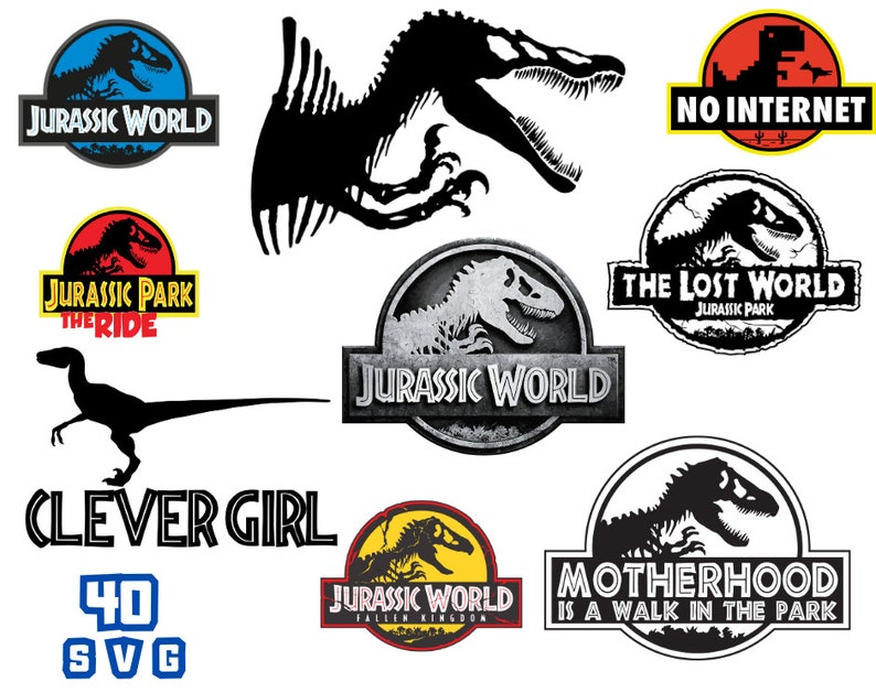 Jurassic World Clipart Png, Jurassic World Svg Bundle, Jurassic Park Png, dinosaurs Invitation, Jurassic Transparent Backgrounds Svg Bundle imagen 6