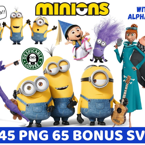Minions Clipart Png, Minions Svg Bundel, Minions Stickers Logo's, Minnions Transparante Achtergronden, Minions Png Hoge kwaliteit, Minions Png Svg