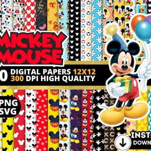 Documenti digitali di Topolino, Sfondi di Topolino, Sfondi di Topolino, Pacchetto Svg di Topolino Clipart Png, Modello senza cuciture di Topolino, Pacchetto di Topolino