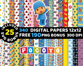 Pocoyo Digital Papers, Pocoyo Wallpers, Pocoyo Backgrounds, Pocoyo Clipart Png Svg Bundle, Pocoyo Seamless Pattern, Pocoyo Bundle
