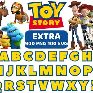 Toy Story Font Png Bundle, Toy Story Alphabet Letters Clipart, Fichier de sublimation, DIY Toy Story Digital Art, Décorations de fête
