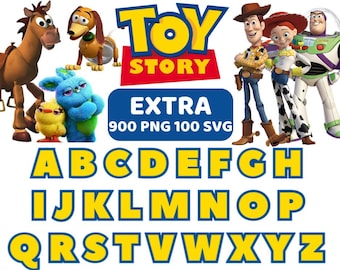 Toy Story Font Png Bundle, Toy Story Alphabet Letters Clipart, Sublimation File, DIY Toy Story Digital Art, Party Decorations