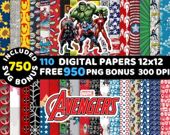 Avengers Digital Papers, Avengers Wallpers, Avengers Backgrounds, Avengers Clipart Png Svg Bundle, Avengers Seamless Pattern, Avengers