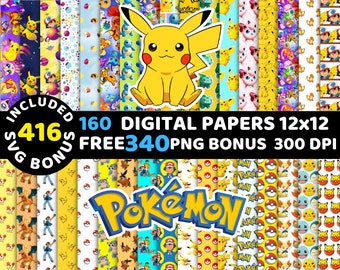 Pokemon Digital Papers, Pokemon Wallpers, Pokemon Backgrounds, Pokemon Printable Pokemon Seamless Pattern, Pokemon Png Svg