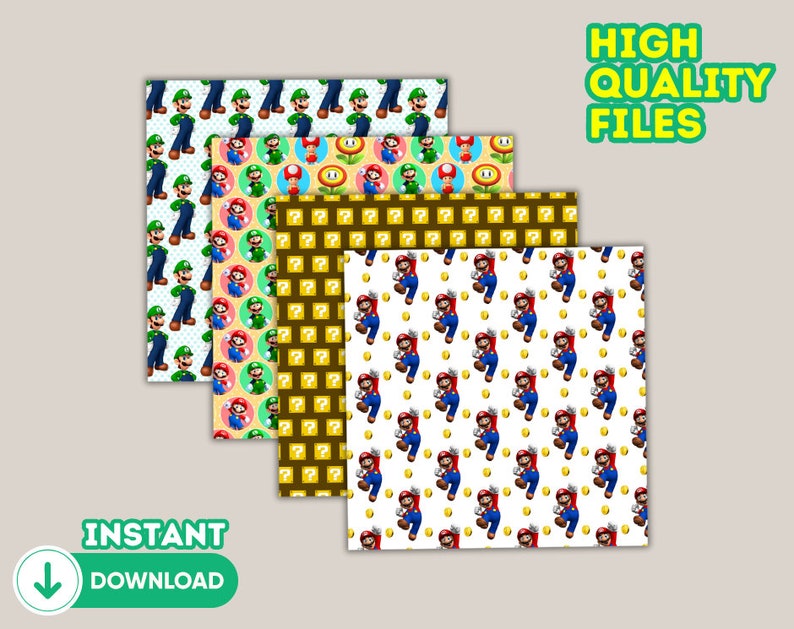 Mario Seem Less Pattern Super Mario Digital Papers 300 Dpi, Super Mario Wallpers, Super Mario ...