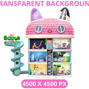 Gabby’s Dollhouse Playhouse PNG, Dollhouse Clipart, Sublimation Art, Gabby Birthday Design, Scrapbooking Imprimable, Party Clipart