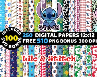 Stitch Digital Papers, Stitch Wallpers, Stitch Backgrounds, Stitch Clipart Png Svg Bundle, Stitch Seamless Pattern, Stitch Bundle