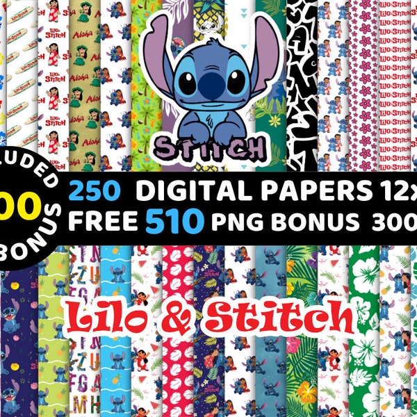 Stitch Digital Papers, Stitch Wallpers, Stitch Backgrounds, Stitch Clipart Png Svg Bundle, Stitch Seamless Pattern, Stitch Bundle