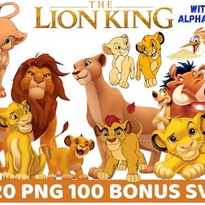 Rei Leão Clipart PNG, Pacote Svg e Png do Rei Leão, Simba Pumbaa Timone, Presentes de aniversário do Rei Leão, Cartazes de desenhos animados do Rei Leão, Imprimíveis de Leão