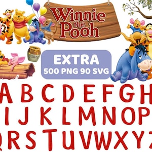 Winnie the Pooh Font, Pooh Typography Digital File, Custom Pooh Lettering, DIY Pooh Crafts, Winnie Scrapbook Font, Custom Font for Cricut