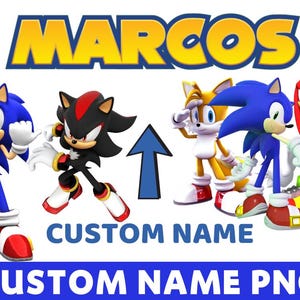 Nome personalizzato Sonic PNG, Clipart logo Sonic personalizzato, File di sublimazione sonica, Arte digitale Sonic fai da te, Decorazioni per feste Sonic, Nome personalizzato
