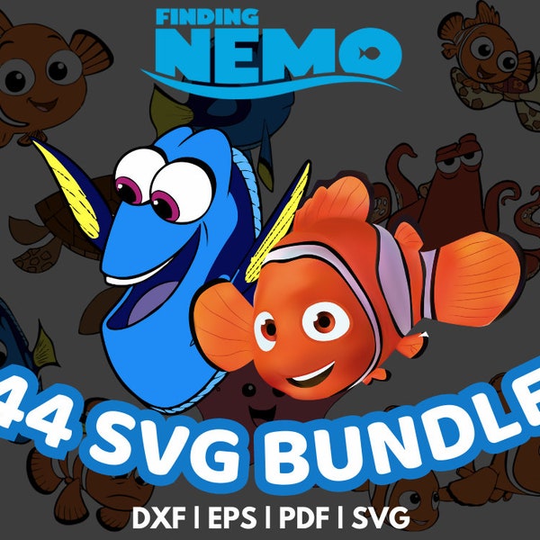 Nemo Svg, Nemo Dory Bundle Svg, Nemo Dory Clipart, fichiers Svg pour Cricut, Svg Png fichiers numériques, téléchargement immédiat, Nemo Svg Bundle