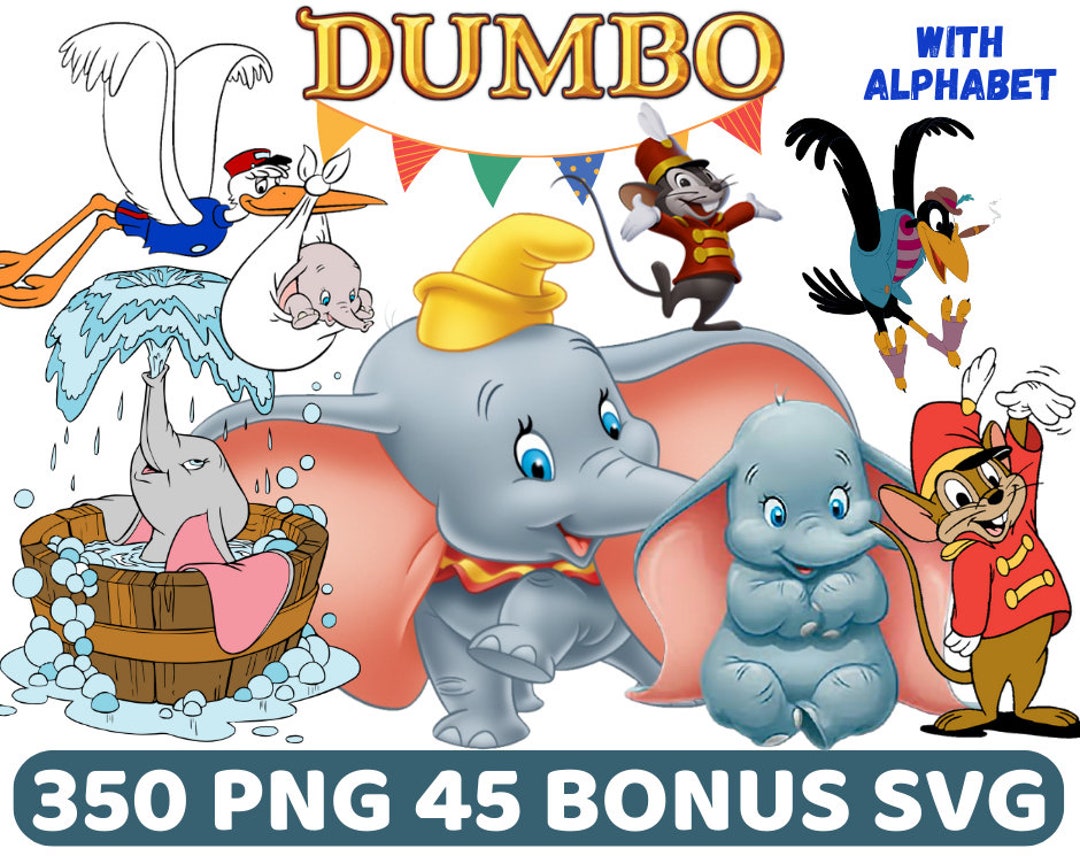 Dumbo Clipart Png, Dumbo Svg Bundle, Dumbo Characters Transparent
