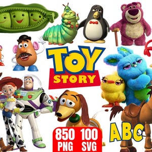 Toy Story Clipart Png, Toy Story Svg pour Cricut, Toy Story Png &SVG, Toy Story Alphabet, Toy Story 2 3 4, Toy Story anniversaire Imprimables