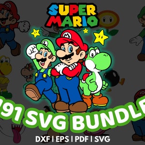 Super Mario SVG, Mario Bross Bundle SVG, Super Mario Clipart, SVG-Dateien für Cricut, SVG-Png-Digitaldateien, direkter Download, Super Mario