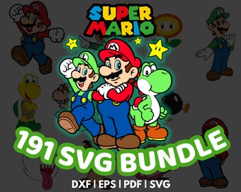 Super Mario Svg, Mario Bross Bundle Svg, Super Mario Clipart, Svg Files For Cricut, Svg Png Digital Files, instant Download, Super Mario