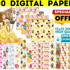 Beauty and Beast Digital Papaers 300 dpi, Beauty Papers, Beauty Seamles Pattern, Beauty Wallpers, Beauty Beast Backgrounds, Beauty Printbale