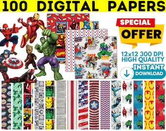 Avengers Digital Papers 300 dpi, Avengers Wallpers, Avengers Backgrounds, Avengers Scrapbooking, Avengers Seamless Pattern, Avengers Party