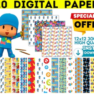 Pocoyo Digital Papers 300 Dpi, Pocoyo Wallpers, Pocoyo Backgrounds