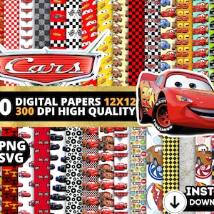 Cars Digital Papers, Cars Wallpers, Cars Backgrounds, Cars Clipart Png Svg Bundle, Cars Seamless Pattern, Cars Bundle, Cars  Png