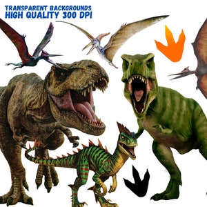 Jurassic World Clipart Png, Jurassic World Svg Bundle, Jurassic Park Png, dinosaurs Invitation, Jurassic Transparent Backgrounds Svg Bundle imagen 2