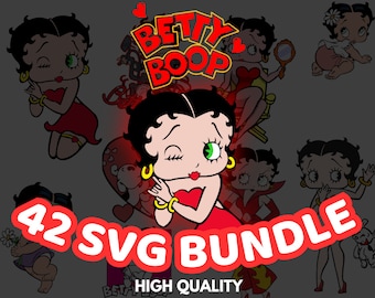 Betty Boop Svg, Betty Boop Svg, Betty Boop Clipart, Svg Files For Cricut, Svg Png Digital Files, instant Download, Betty Boop Bundle
