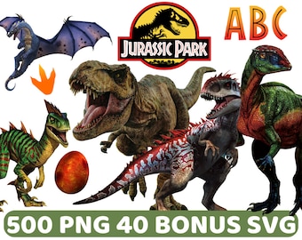 Jurassic World Clipart Png, Jurassic World Svg Bundle, Jurassic Park Png, dinosaurs Invitation, Jurassic Transparent Backgrounds Svg Bundle