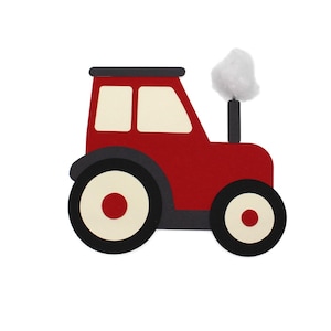 Einladungskarte Traktor Bastelset | Traktor Einladungskarten | der kleine rote Traktor | Traktor zum basteln | Traktor Kindergeburtstag