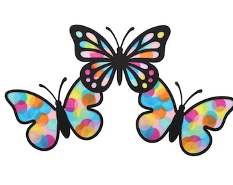 Schmetterlinge Fensterbild Bastelset | Fensterbilder aus Transparentpapier | Basteln mit Transparentpapier | Schmetterlinge basteln