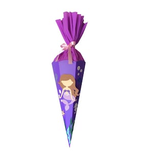 Schultüte Meerjungfrau Bastelset | Zuckertüte zur Einschulung | Schultüte aus Papier basteln | Schultüte Basteln Meerjungfrau | Papiertüte