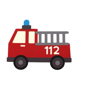 Bastelset Feuerwehr Auto | Feuerwehr Karte | Feuerwehr im Einsatz | Feuerwehr Geburtstag | Feuerwehr Einladungskarte | Bastelset Kinder