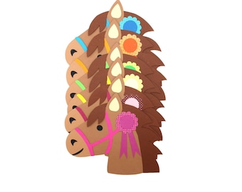 Einladungskarte Pferd Bastelset | Pferdegeburtstag oder Pferdeparty | Einladungskarte Pferd |Pferd Mottoparty | Einladungskarte zum Basteln