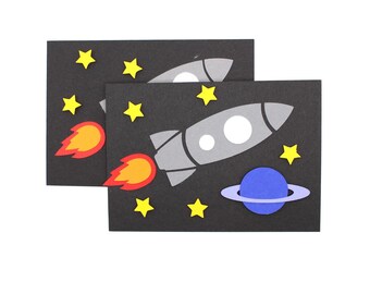 Craft kit invitation card space | Rocket craft | Space birthday | Space birthday invitation | Children's birthday invitation
