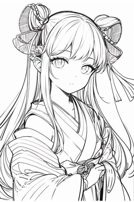 Anime Girl Coloring Pages Printable for Free Download