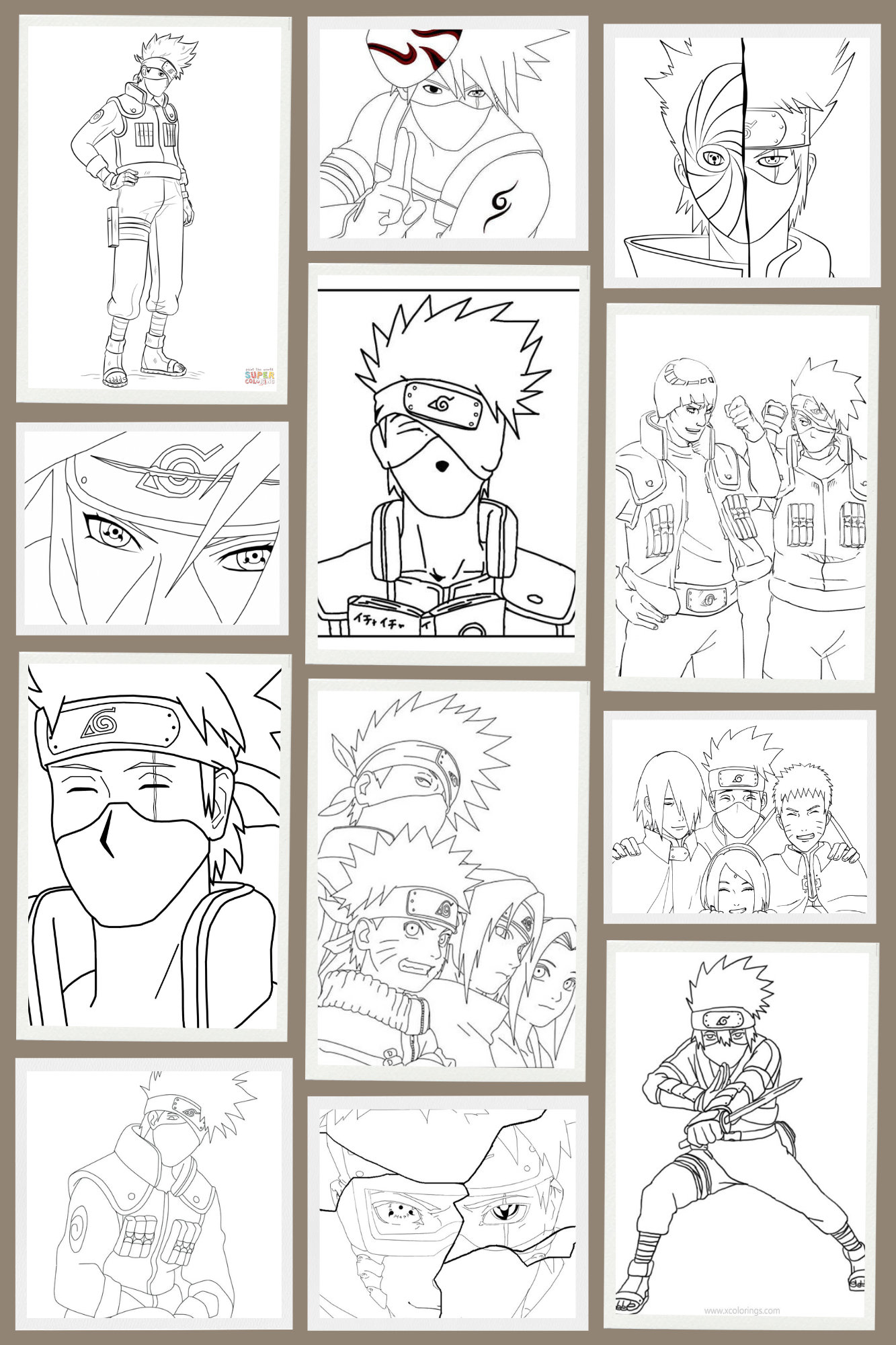 Image result for Naruto Kakashi coloring page  Naruto drawings, Anime  lineart, Naruto drawings easy