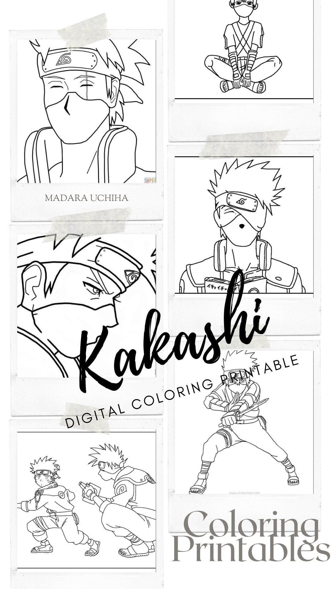 Naruto Coloring Pages Kakashi  Cartoon coloring pages, Chibi coloring  pages, Coloring pages