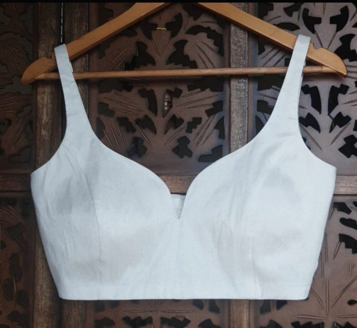 Buy Silk Blouse With Thin Fancy Designs Sleeve Sleeveless Pattern Blouse and Saree Bollywood