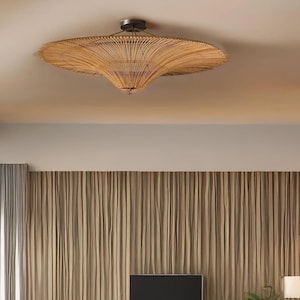 High Quality-Rattan Pendant Light for Living Room entry way lamp Farmhouse Chandelier Lattice Bamboo Lamp, Cane Light shade Lampshade lamp