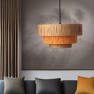 High Quality-Rattan Pendant Light for Living Room entry way lamp Farmhouse Chandelier Lattice Bamboo Lamp, Cane Light shade Lampshade lamp