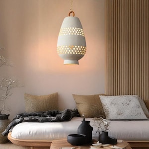 Ceramic lighting fixtures for Bedroom, Pendant Light for Living Room Home Decor luxuries handmade light wabi sabi light.