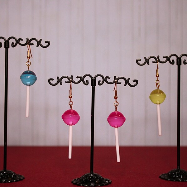 Boucles d'oreilles charms Lollipop (rose, bleu, vert)