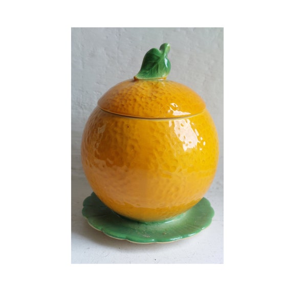 Goebel Porzellan Orange Marmeladentopf Deckeldose